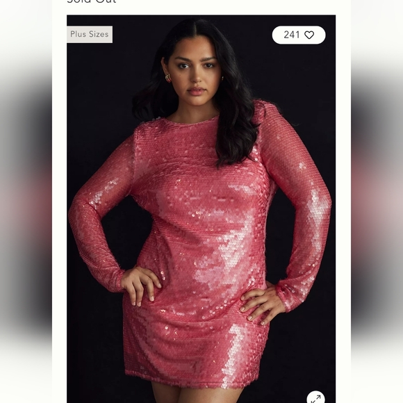 By Anthropologie Sequin Drape-Back Mini Dress Size 18W NWT - Picture 2 of 4